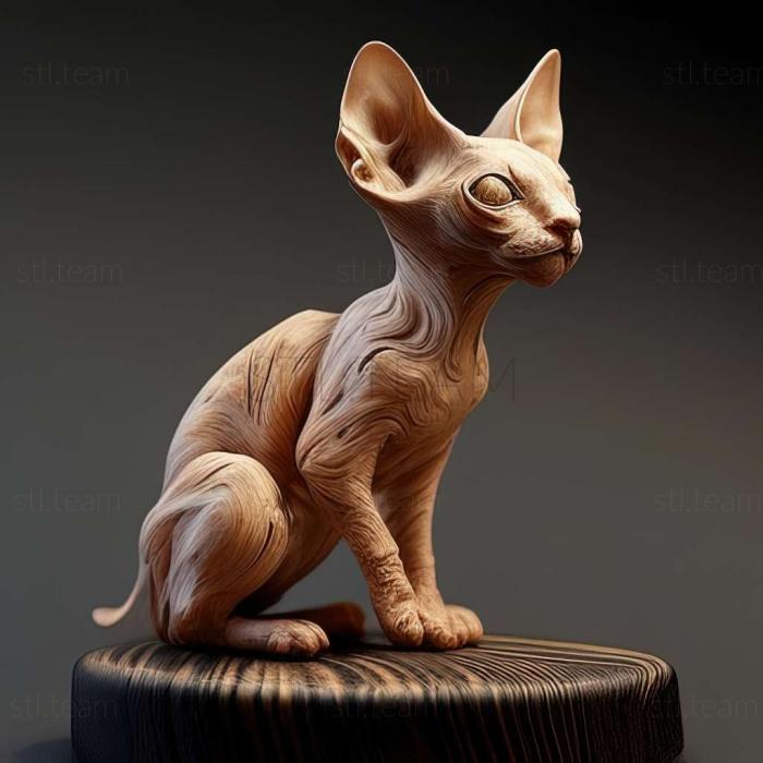 3D model Cornish Rex cat (STL)